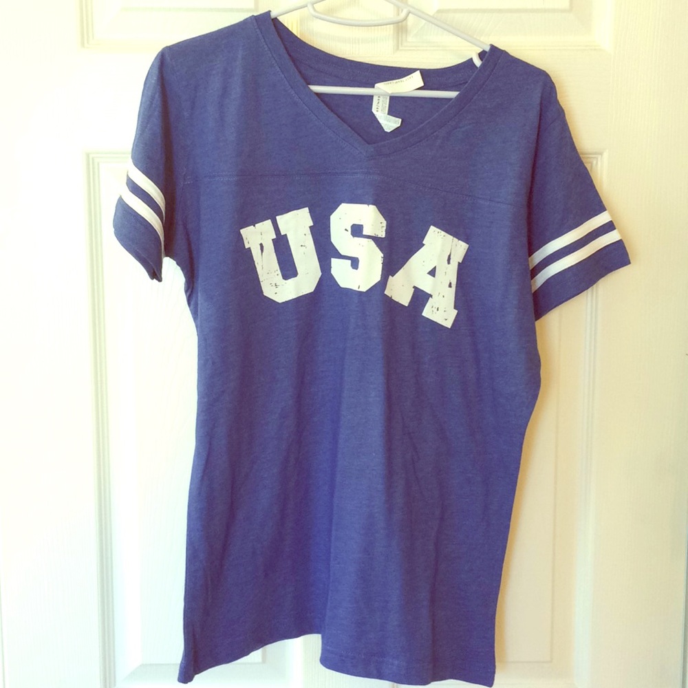 Ladies USA Baseball Tee